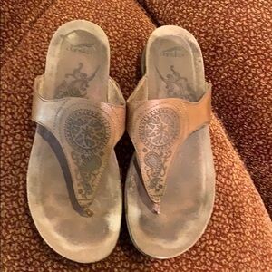 Dansko leather tooled sandals